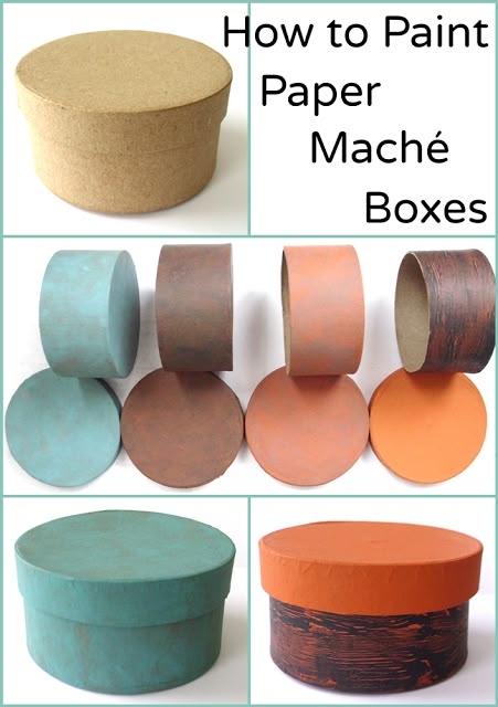 How to Paint Paper Maché Boxes: 4 easy examples Make Your Own Paper, Paper Mache Boxes, Shaker Boxes, Craft Painting, Paint Paper, Paper Mache Crafts, Altered Boxes, Primitive Crafts, Nesting Boxes