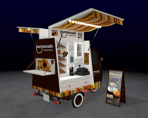 Cart design proposal for selling portuguese 'natas' near the beach. Roda Gerobak, Outdoor Branding, Vendor Cart, Food Stall Design, Gerobak Dorong, Bike Food, Mobile Food Cart, Cart Design, Food Kiosk