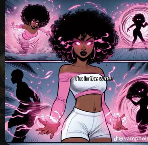 Black Anime Characters With Afro, Black Magical Girl Oc, Finish The Heart Trend, Black Ocs, Black Couple Art, Black Cartoon Characters, Black Art Painting, Black Characters, Black Anime Characters