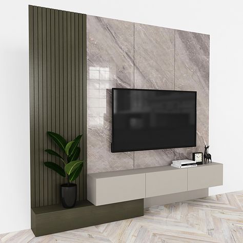 Modern TV Wall set38 Tv Wall Green Design, Tv Wall Green, Riflaje Living, Green Tv Wall, Luxury Tv Wall, Lemari Tv, Stove Design, Sage Green Living Room, Modern Tv Room