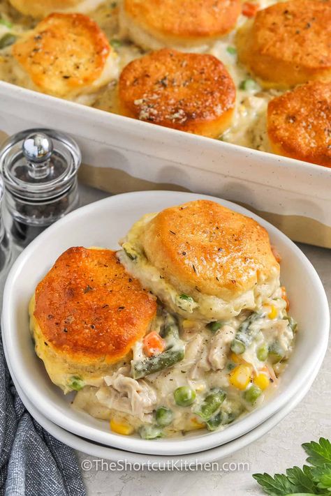 Cast Iron Chicken Pot Pie With Biscuits, Biscuits Pot Pie Easy, Easy Chicken Pot Pie Cream Of Chicken, Best Chicken Pot Pie Recipe With Biscuits, Pillsbury Classic Chicken Pot Pie Recipe, Easy Chicken Pot Pie Bake, Pop Pies Recipes Chicken, Chicken Pot Pie And Biscuits, Chicken Pot Pie No Veggies