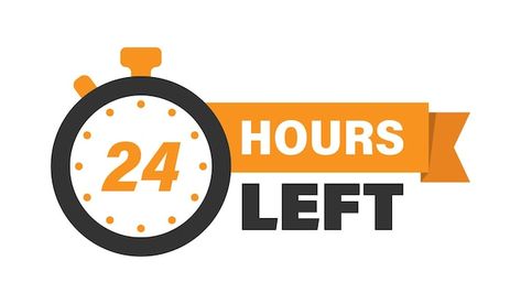 24 hours left icon in flat style all day... | Premium Vector #Freepik #vector #chronometer #24-logo #delivery-time #instant Comic Sound Effects, Leave Logo, One Hour Left, Dental Posts, Key Icon, Birthday Countdown, Building Icon, Adobe Illustrator Graphic Design, Sign Business