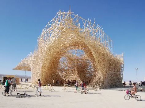 Wooden Pavilion, Burning Man Art, Burning Men, Expensive Art, Timber Architecture, Black Rock City, Wooden Architecture, Burning Man Festival, Gardening Books