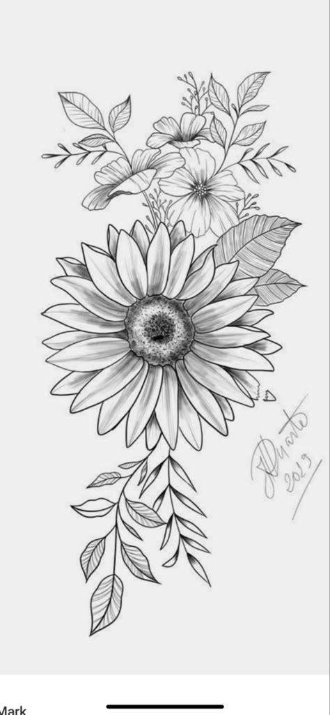 Hip Sunflower Tattoo, Sunflower Tattoo Template, Thigh Tattoos Women Template, Sunflower And Poppy Tattoo, Sun Flower Tattoo Design, Picture Of A Butterfly, Floral Half Sleeve Tattoo, Sunflower Mandala Tattoo, Border Tattoo