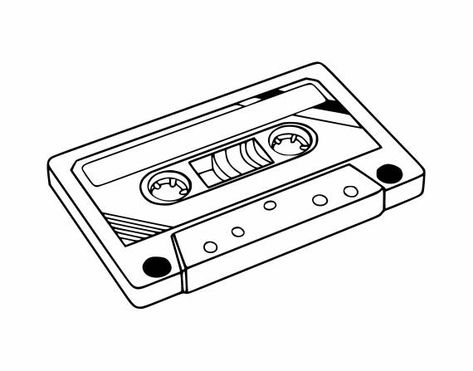 Videotape Tattoo, Casette Tape Tattoo Simple, Casset Tapes Tattoo, Caset Tape Tattoo, Traditional Cassette Tattoo, Cassette Tape Tattoo Minimalist, Cassette Tapes Tattoo, Vhs Tattoo Ideas, Cassette Tattoo Design