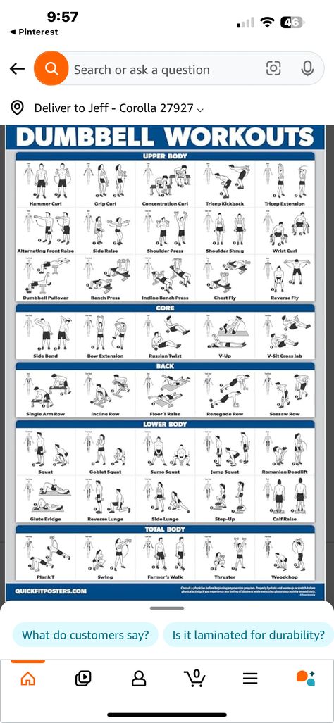 Free Weight Workout, Dumbbell Arm Workout, Reverse Curls, Body Squats, Single Arm Row, Weight Workouts, Farmers Walk, Tricep Kickback, Chest Fly