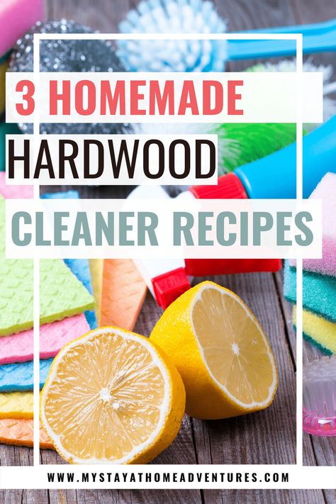 Learn how to make three homemade wood cleaner recipes and make your wood surfaces and floor shine without the use of harsh chemicals. via @mystayathome How To Make Wood Floors Shine, Homemade Hardwood Floor Cleaner, Hardwood Floor Cleaner Diy, Homemade Wood Cleaner, Diy Wood Cleaner, Diy Wood Floor Cleaner, Daily Cleaning Routine, Arm And Hammer Super Washing Soda, Homemade Cleaner