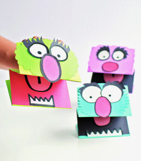 Free Finger Puppets Printable, Puppets For Kids To Make Paper Bag, Cricut Finger Puppets, Simple Hand Puppet Pattern, Monster Finger Puppets, Paper Mache Crafts For Kids, Monster Puppet, Puppets For Kids, Paper Mache Animals