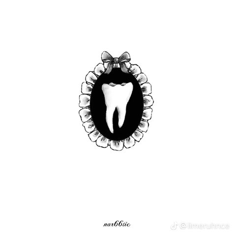 Female Pelvis Tattoo, Tooth With Wings Tattoo, Gothic Scissors Tattoo, Tooth Linocut, Croquette Tattoo Ideas, Simple Practice Tattoos, Spooky Girly Tattoos, Grunge Tattoo Stencil, Horror Game Tattoo