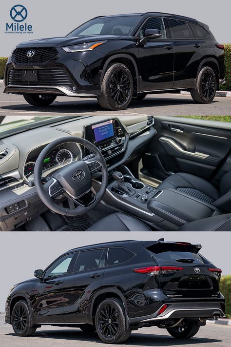 (LHD) TOYOTA HIGHLANDER XSE 2.4P AWD AT MY2023 – BLACK Toyota Suv Highlanders, Toyota Highlander 2023, Toyota Suv Models, Suv Toyota, Highlander Toyota, Auto Toyota, Luxury Suv Cars, Toyota Highlander Xle, Toyota Jeep