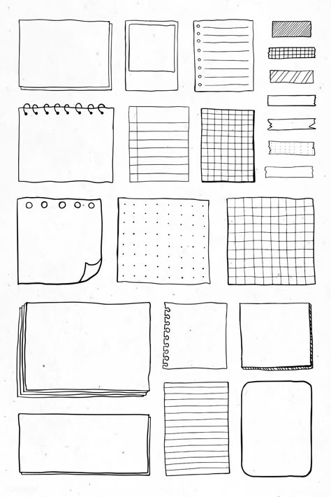 Blank reminder paper notes vector set | premium image by rawpixel.com / sasi Blank Reminder Paper Notes, Bullet Journal Boxes, Ide Jurnal, Notes Idea, Journal Aesthetics, Blank Sheet Of Paper, Notepad Design, School Organisation, Penanda Buku