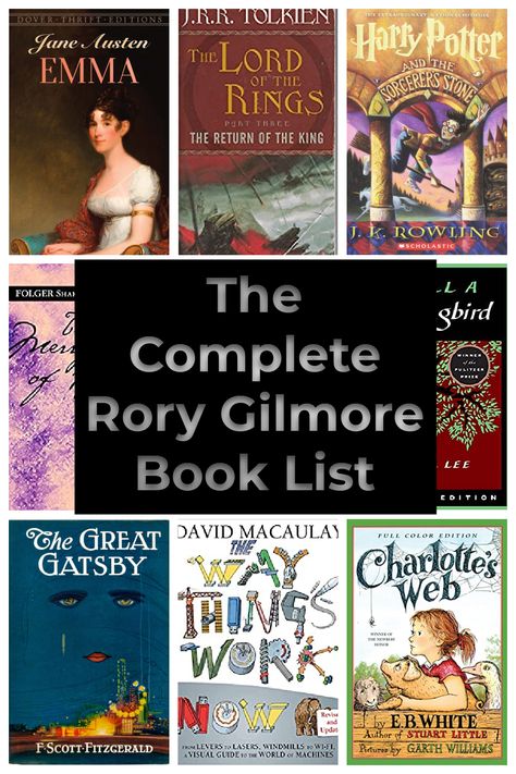 Gilmore Girls Book List, Gilmore Book List, Rory Gilmore Reading List, Reading List Printable, Gilmore Girls Books, Rory Gilmore Books, Garth Williams, David Sedaris, Tom Wolfe