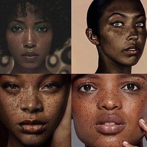 4,899 Likes, 361 Comments -  Taz's Angels (@tazsangels_) on Instagram: “Obsessed. ❤️ BBLU  Tag a baddie with freckles.   Embrace Flaws.” Freckles On Dark Skin, Dark Freckles, Black Girls With Freckles, Black Freckles, People With Freckles, Women With Freckles, Beautiful Freckles, Faux Freckles, Freckles Girl