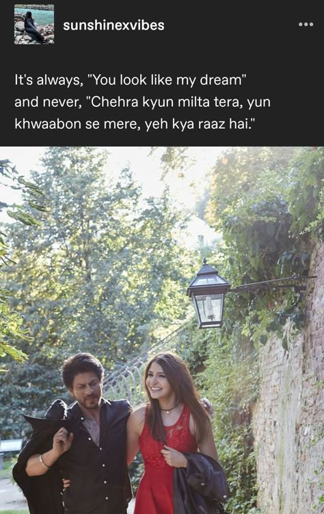 Jab Harry Met Sejal Quotes, Jab Harry Met Sejal Aesthetic, Jab We Met Quotes, Hawayein Song, Jab We Met Aesthetic, Jab Harry Met Sejal, Literary Love Quotes, Cinema Quotes, Movie Dialogues