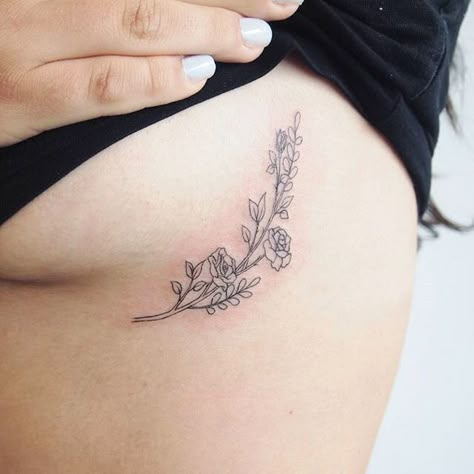 Rib Tattoos For Women Flower, Flower Rib Tattoos For Women, Flower Rib Tattoos, Flower Tattoo On Ribs, Toronto Tattoo, Small Rib Tattoos, Rare Tattoos, Rib Tattoos For Women, Flower Tattoo Meanings