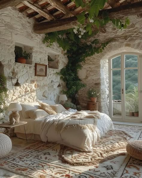 Italy House, Summer Bedroom, Interior Design Per La Casa, Dollhouse Ideas, Italian Home, Mediterranean Home, Dream House Interior, Dream Houses, Rustic Bedroom