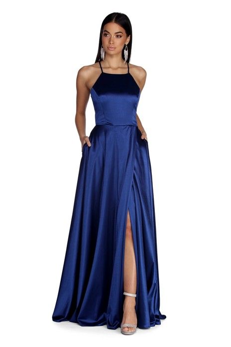 Satin Dress, Blue Dress, Party Dresses, Windsor, The Dress, Satin, Navy, Dresses, Blue