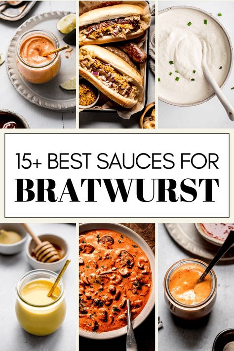 The right sauce can make all the difference! Browse this collection of 15+ Sauces for Bratwurst to discover new and exciting flavour combinations! Whether you prefer a tangy mustard, a rich beer cheese, creamy horseradish sauce or a fresh and flavorful chimichurri, there's a perfect condiment here to complement every bite. Sauce For Brats, Brat Sauce, Peruvian Chicken With Green Sauce, Chardonnay Food Pairing, Chicken With Green Sauce, Smoked Corned Beef, Creamy Horseradish, Seafood Stew Recipes, Creamy Horseradish Sauce