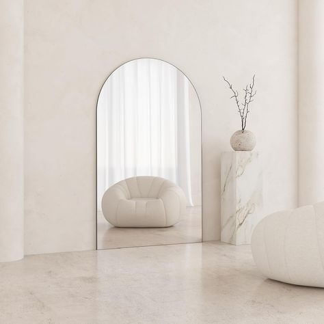 Introducing Arlo - your minimalist muse for elevated spaces. The Frameless Arched Full-Length Mirror stands tall at 120cm x 200cm, bringing a timeless allure to any room. With its sleek design and subtle black bezel, Arlo effortlessly merges modernity with sophistication. Elevate your space with Arlo’s captivating presence. #minimalistdesign #elevatedspaces #timelessbeauty #sleekmirror #interiordesign Frameless Arch Mirror, Arched Full Length Mirror, Full Length Mirror Stand, Frameless Frame, Arch Mirror, Wall Mounts, Standing Mirror, Length Mirror, Full Length Mirror