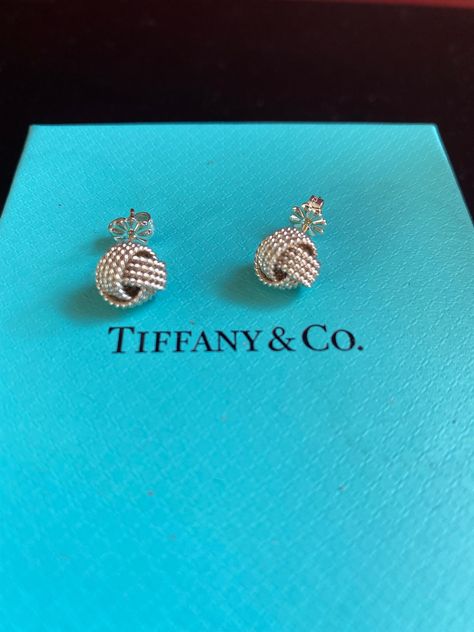 Tiffany Sterling Somerset Mesh Love Twist Knot Ball Stud Earrings with Pouch & Box Elegant Butterfly Knot Drop Earrings, Elegant Drop Earrings With Butterfly Knot Detail, Tiffany & Co Heart Earrings, Knot Stud Earrings 1stdibs, Ruby Heart, Tiffany Earrings, Key Pendant Necklace, Knot Studs, Twist Knot