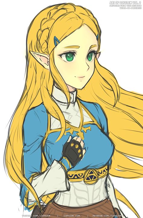 "Princess Zelda fanart wip ♡ฅ(ᐤˊ꒳ฅˋᐤ♪)" Princess Zelda Art Botw, Breath Of The Wild Zelda Fanart, Zelda Fanart Princess, Legend Of Zelda Drawings, Zelda Botw Fanart, Zelda Hairstyle, Link Zelda Fanart, The Legend Of Zelda Fanart, Princess Zelda Fanart