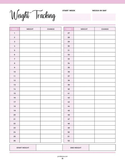 Stay on track with your weight loss goals using this FREE Printable Weight Loss Tracker. This PDF provides a weekly breakdown for an entire year, allowing you to monitor your progress over 52 weeks. Track your weight, note changes, and visualize your journey from start to finish. It's the perfect tool to keep motivated and organized in achieving your fitness goals. Weekly Weigh In Template, Weekly Weight Tracker, Keep Motivated, Weight Tracker, Bullet Journal Tracker, Work Journal, Progress Not Perfection, 52 Weeks, Weight Workout Plan