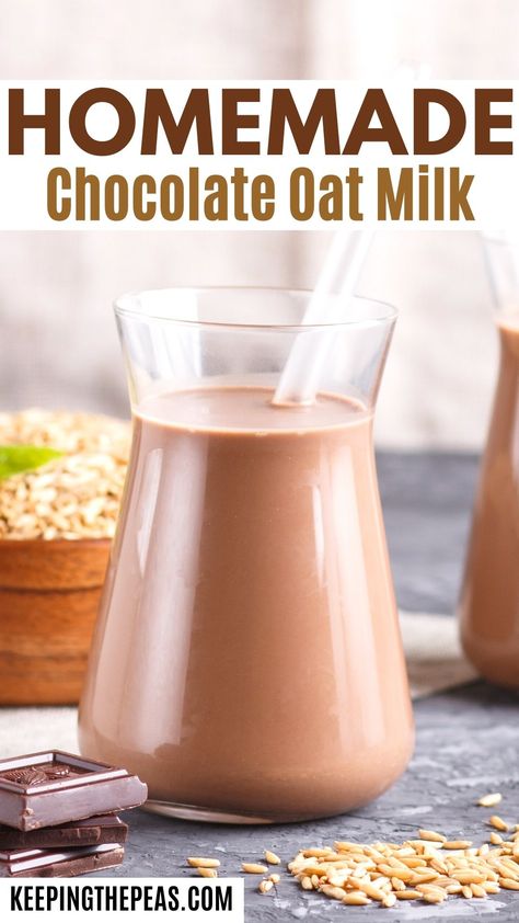 Flavored Oat Milk, Chocolate Oat Milk Recipe, Vegan Chocolate Milk Recipe, Extra Creamy Oat Milk Recipe, Oak Milk Recipe, Vegan Chocolate Milk, How To Make Oat Milk Homemade, Recipes Using Oat Milk, Oat Milk Recipes Ways To Use