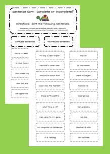 Rdg/LA Activities - Sentences and Parts of Speech Incomplete Sentences, Ela Writing, Writing School, Primary Teaching, Writing Strategies, Teaching Language Arts, 2nd Grade Reading, Middle School English, Sentence Writing