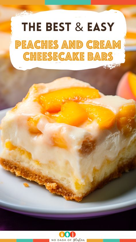 Discover the perfect summer dessert! These Peaches and Cream Cheesecake Bars are a crowd-pleaser with layers of buttery crust, creamy cheesecake, and sweet peach topping. Ideal for picnics or cozy gatherings, they're as delightful to look at as they are to eat. Pin this for an easy-to-follow recipe that promises to be the highlight of your next get-together. Don’t forget to save and share! Dessert Recipes Peach, Peaches And Cream Cheesecake, Peach Topping, Free Pumpkin Patterns, Peach Desserts Easy, Peach Cheesecake, Peach Dessert, Peach Dessert Recipes, Cream Cheesecake