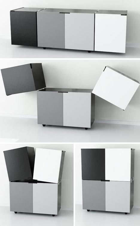 Space-saving, and multi-functional storage. Kids Furniture Design, Nordic Winter, Diy Kids Furniture, Foldable Furniture, Transforming Furniture, Smart Furniture, Creative Furniture, Multifunctional Furniture, Modular Furniture