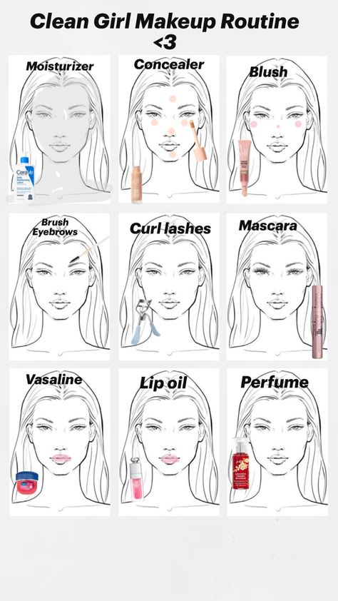 Clean Girl Makeup Routine, Easy School Makeup, Face Makeup Routine, Makeup Routine Guide, Makeup Looks Winter, Clean Girl Makeup, Preppy Makeup, Soft Makeup Looks, Simple Makeup Tips