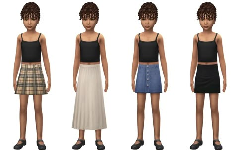 SKIRT COLLECTION | PowLuna on Patreon Kids Long Skirts, Basic Skirts, Sims 4 Cc Kids Clothing, Skirt Collection, Sims 4 Children, Sims 4 Mm Cc, How To Make Skirt, Sims 4 Mm, Sims 4 Toddler