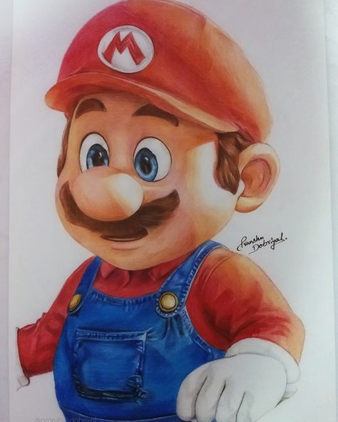 The super Mario Bros movie drawing with pencil color Super Mario Bros Movie Drawing, Mario Movie Drawing, Mario Drawing Pencil, Kid Goku Drawing, Super Mario Sketch, Mario Bros Drawing, Mario Sketch, Super Mario Drawing, Drawing Mario