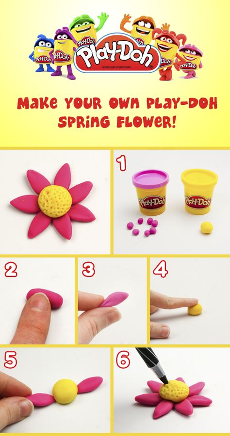 Learn to make some #PlayDoh #flowers! Play Doh Creations Ideas, Play Dough Designs, Play Dough Sculptures, Play Dooh, Playdoh Creations, Play Dough Art, Playdoh Ideas, Play Doh Art, Playdough Creations