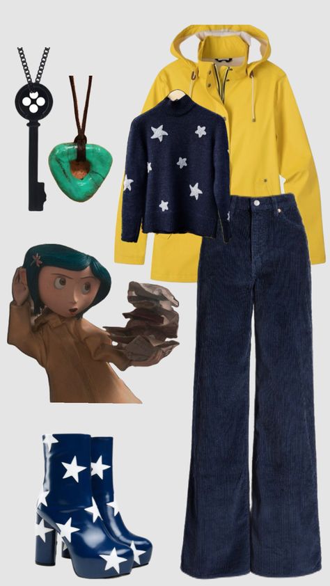 Coraline⭐️💙 Halloween Outfits Drawing, Coraline Halloween Costume, Coraline Halloween, Coraline Costume, Outfits Drawing, Halloween Costumes 2022, Halloween Coustumes, Hot Halloween Outfits, Alt Clothes