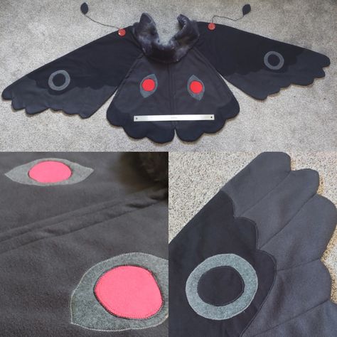 Mothman Cosplay Diy, Moth Cape Diy, Moth Cape Pattern, Mothman Outfit, Moth Wing Cape, Moth Crafts, Mothman Cosplay, Moth Jacket, Moth Cosplay