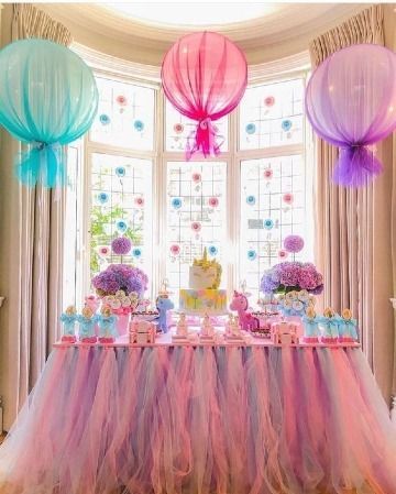 Tulle Balloons, Diy Tulle, Unicorn Birthday Party Decorations, Unicorn Themed Birthday Party, Baby Shower Girl, Unicorn Baby Shower, Girl Baby Shower Decorations, Unicorn Theme, בר מצווה