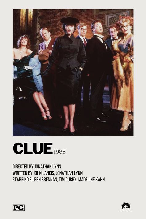 Clue 1985 Poster, Clue Polaroid Poster, Alternative Minimalist Poster, Clue 1985, Professor Plum, Eileen Brennan, The Fall Movie, Clue Movie, Madeline Kahn