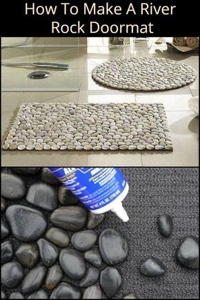 Whether You Need a Mat For Your Porch or Bathroom, Making Your Own River Rock Doormat is Great Idea River Rock Decor, River Rock Crafts, Pebble Bath Mat, Diy River Rock, Rock Crafts Diy, Outdoor Diy Projects, Rock Decor, Crafts To Make And Sell, Stone Crafts