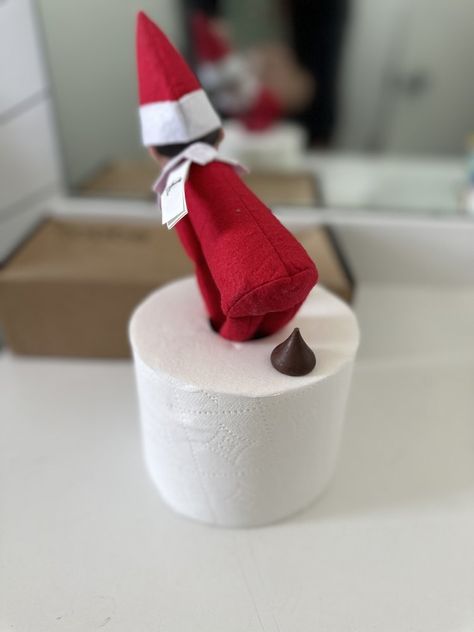 Elf Outside Ideas, Elf On The Shelf Ideas For Boyfriend, Museum Of Poop Elf On The Shelf, Elf Adult Ideas, Elf And Toilet Paper, Elf On The Shelf Ice Fishing, Elf On The Shelf Pajama Ideas, Creative Elf On The Shelf Ideas Funny, Potty Training Elf On The Shelf