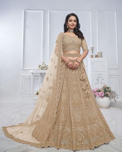 CATALOG: 14842 For A Fancy Designer Look,Grab These Lehenga Choli With Dupatta in Fine Colored.These Lehenga And Choli Are Soft Net And Dupatta Are Fabricated On Soft Net Pair.Its Beautified With Heavy Designer Jari,Sequance Embroidery,Stone Work. Just click on the link for any assistance: https://wa.me/919409462680 #ShortKurti #CasualWear #Fancy #Ethnic #Designer #Kurti #ShortKurti #Smart #Dress #Saree #SalwarKameez #EthnicDress #LoveForEthnic #FestiveWear #Shopping #Family #Gift #Girlish #... Desi Lehenga, Golden Lehenga, Bridal Lehenga Online, Dori Work, Reception Sarees, Wedding Lehenga Choli, Dress Saree, Golden Saree, Stitched Lehenga