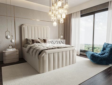 Winged Bed, Tv Bed, Narrow Staircase, Winged Headboard, Bespoke Beds, Striped Bedding, Tv Beds, Handmade Bed, Single Room