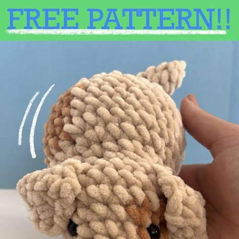 Loaf Dog Crochet Pattern Free, Free Puppy Crochet Pattern, No Sew Crochet Amigurumi Free, Crochet Dog Pattern Free, Crochet Puppy Pattern Free, Crochet Animal Ideas, Free No Sew Crochet Patterns, Dog Crochet Patterns Free, Crochet No Sew Amigurumi