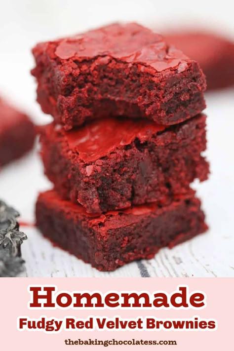 Red Velvet Brownies Recipe, Velvet Recipes, Velvet Brownies, Red Velvet Brownies, Velvet Cake Recipes, Browned Butter, Brownies Recipe, Easy Baking Recipes Desserts, Easy Baking Recipes