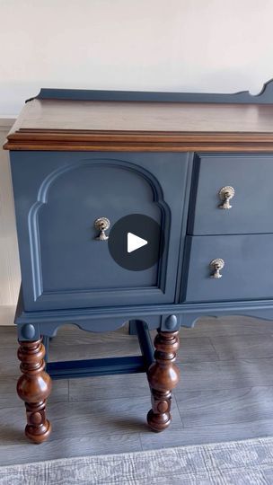 50K views · 1.4K reactions | This Jacobean style buffet/sideboard got reimagined in this gorgeous new color from Farmhouse Paint evolution line of paint.  The color is Midnight Navy!  What do you think of this transformation?  Have questions about the products used?  Leave me a comment and I’ll send links to the products.                      #furnitureflip #furnituremakeover #farmhousepaint #wagnerpaintsprayer #furnituretransformation #beforeandafter #paintedfurniture #jacobeanstyle #buffet #makeover | Reimagine Furniture Design | Faver · Till the Night (Instrumental) Vintage Buffet Makeover, Wagner Paint Sprayer, Buffet Makeover, Buffets & Sideboards, Vintage Buffet, Farmhouse Paint, Flipping Furniture, Furniture Makeover, Sideboard