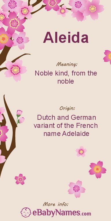 Aleida (Adelaide) female name meaning Celtic Name, German Names, French Names, Greek Names, Spanish Names, Hebrew Names, Baby Name List, Unique Baby Names, Name List