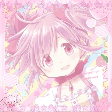 madoka pfp>_< Madoka Pfp, Anime Character, Stars, Anime, Pink, Kawaii