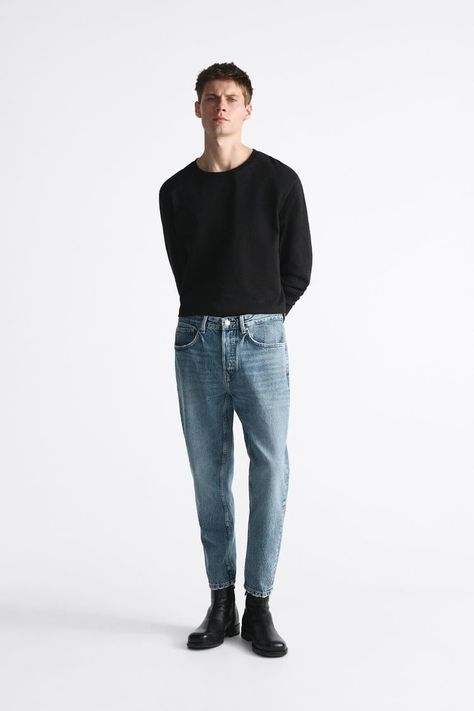 Slim Jeans Men Outfits, Faded Jeans Outfit, Cropped Jeans Men, Overall Men, Black Pants Outfit, Jeans Outfit Men, Minimalist Fashion Men, Fits Aesthetic, London Outfit