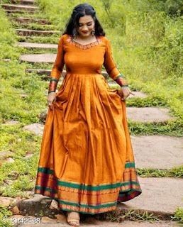 Traditional Saree Gowns Indian, Sadi Dresses Design, Narayanpet Long Frocks, Silk Long Gown, Creative Dresses, Party Wear Long Gowns, Saree Reuse, Salwar Design, Pattu Dress