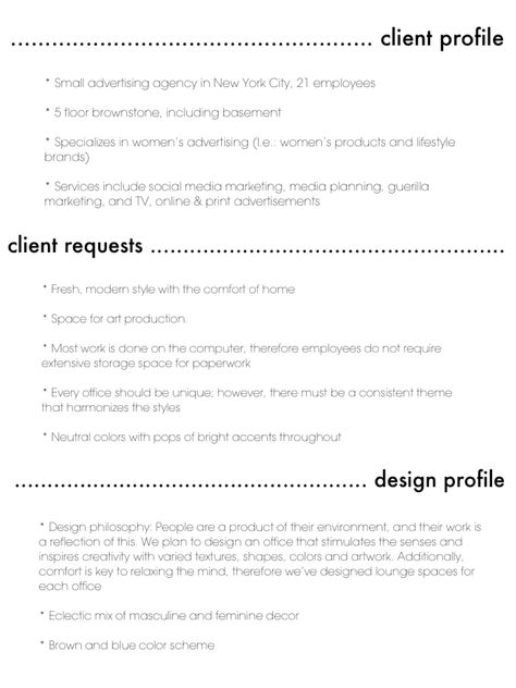 1. Client and Design Profile Client Profile For Interior Design, Client Profile Interior Design Board, Architecture Client Profile, Architecture Client Analysis, Client Brief Architecture, Client Profile Interior Design Sheet, Client Analysis Architecture, Client Profile Architecture, Client Brief Interior Design